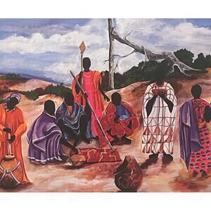 MARGARET WARFIELD, "TRIBAL MEETING" 1992 - Vintage Print